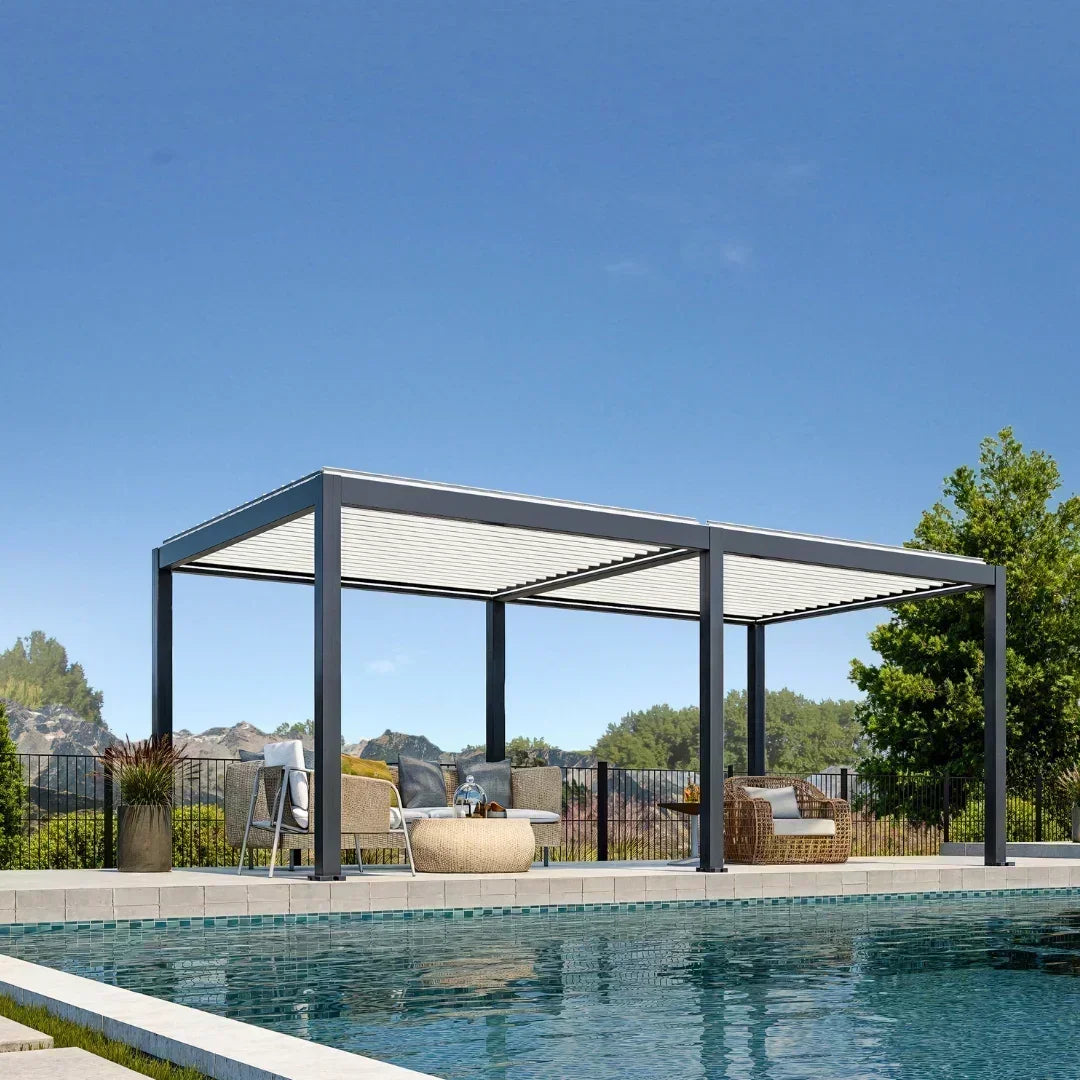4x3m Pergola Adossée Bioclimatique : Gamme Nova - Pergomax