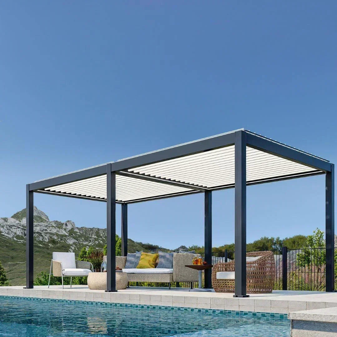4x3m Pergola Adossée Bioclimatique : Gamme Nova - Pergomax