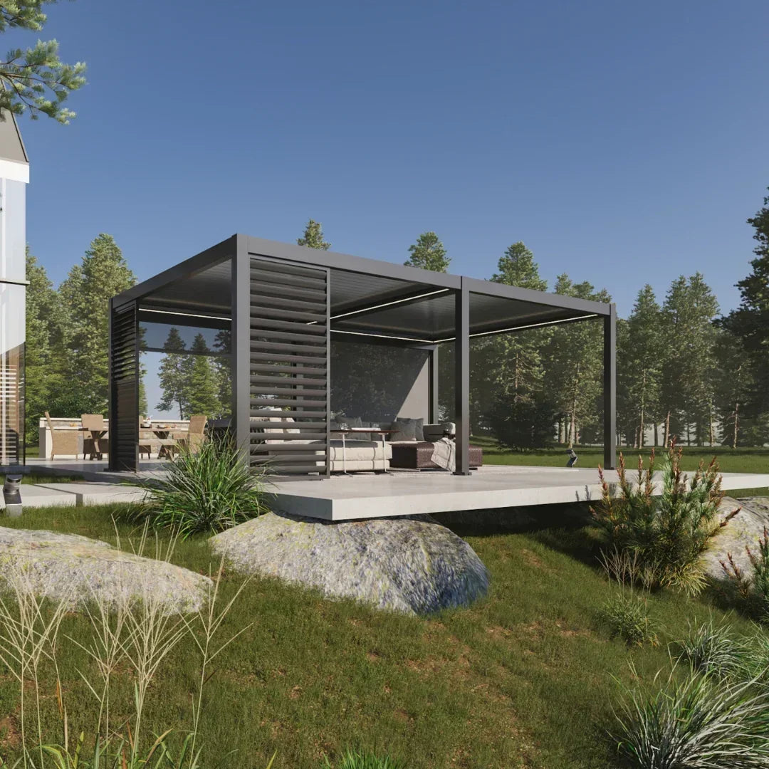 4x3m Pergola Adossée Bioclimatique : Gamme Nova - Pergomax