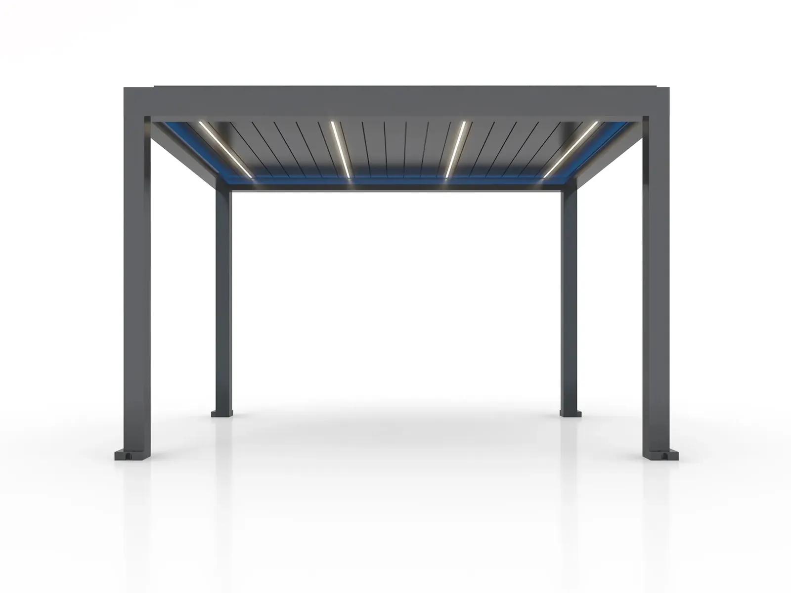 Pergola Signature, éclairage RGB dans la gouttière